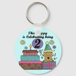 2nd Birthday Puppy Tshirts and Gifts Key Ring