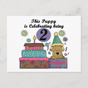 2nd Birthday Puppy Tshirts and Gifts Postcard