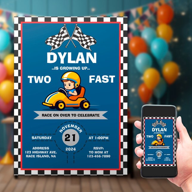 2nd Birthday Racer Invitation (Creator Uploaded)