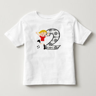 2nd Birthday Red and White Soccer Goal T-Shirt