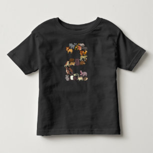 2nd Birthday Safari Zoo Animals Figures 2 Year Old Toddler T-Shirt