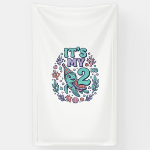 2nd Birthday Sea Turtle Vintage Engraving Design_1 Banner