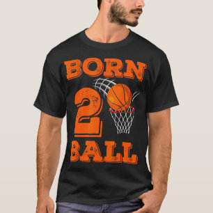 2Nd Birthday Shirt Boy Born 2 Ball Basketball Spor