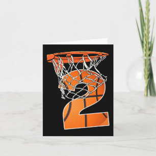 2nd Birthday Sport 2 Years Old Basketball 2 Boys K Card