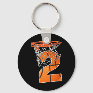 2nd Birthday Sport 2 Years Old Basketball 2 Boys K Key Ring