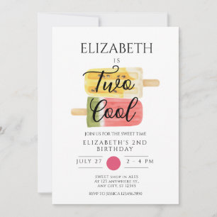 2nd Birthday Summer popsicle ice cream party Invitation