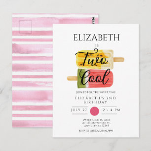 2nd Birthday Summer popsicle ice cream party Postcard