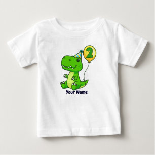 2nd Birthday T-Rex Balloon Baby T-Shirt