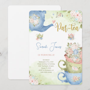 2ND Birthday Tea Party Invitation