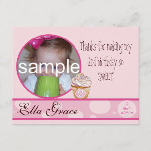 2nd Birthday Thank you card