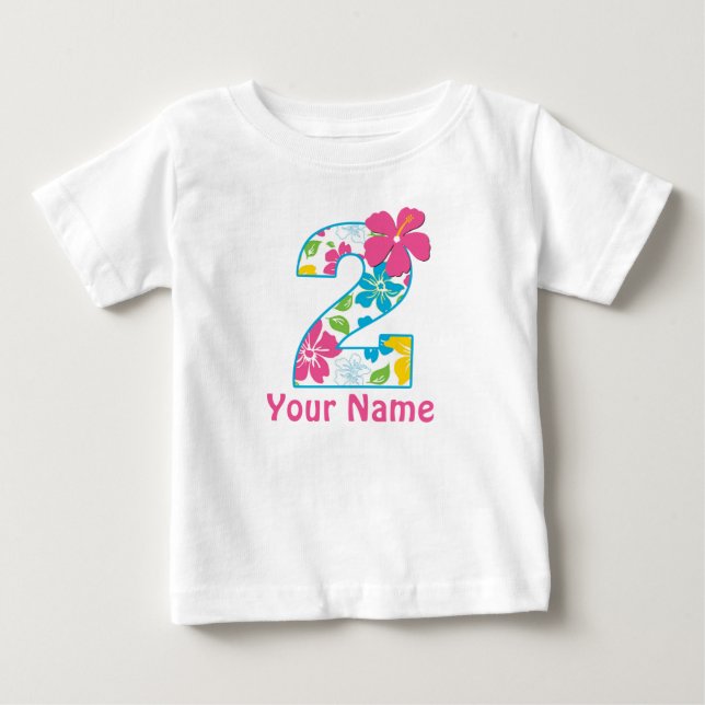 2nd Birthday Tropical Personalised Shirt (Front)