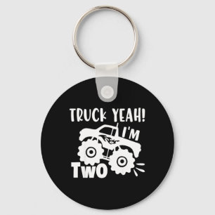 2nd Birthday Truck Yeah Im Two Funny Joke Family Key Ring