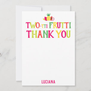2nd Birthday Two-tti Frutti Thank You Personalised Card