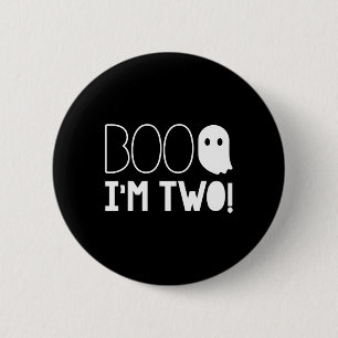 2nd Birthday Two Year Old Boo I'm Two! Halloween G 6 Cm Round Badge