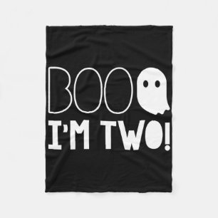 2nd Birthday Two Year Old Boo I'm Two! Halloween G Fleece Blanket