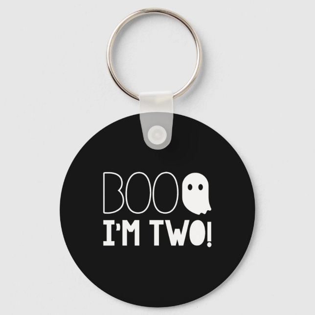 2nd Birthday Two Year Old Boo I'm Two! Halloween G Key Ring (Front)