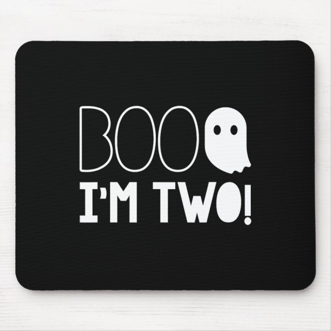 2nd Birthday Two Year Old Boo I'm Two! Halloween G Mouse Mat (Front)