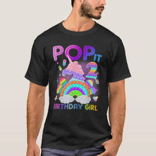 2Nd Birthday Unicorn Fidget Pop It Birthday Girl 2 T-Shirt