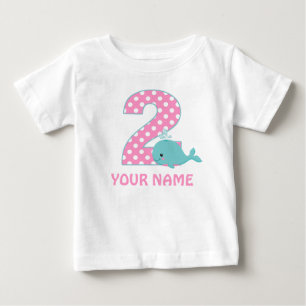 2nd Birthday Whale Girl Personalised T-shirt