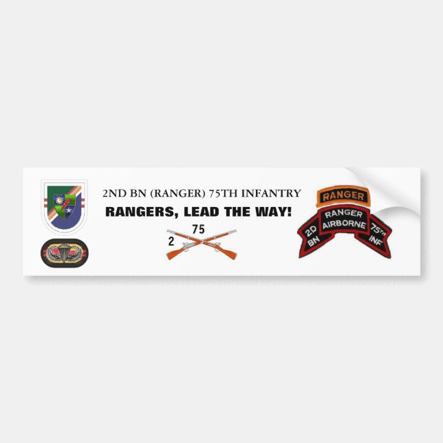2nd Bn RANGER Bumper Sticker (Front)
