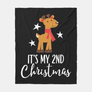 2nd Christmas Reindeer Fleece Blanket
