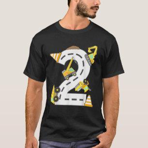 2nd Construction Birthday Party Excavator Boys 2 Y T-Shirt