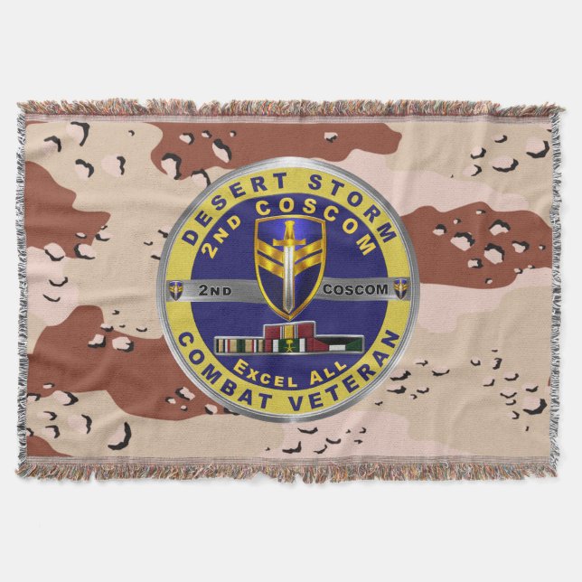 2nd Corps Support Command Desert Storm Veteran Throw Blanket (Front)