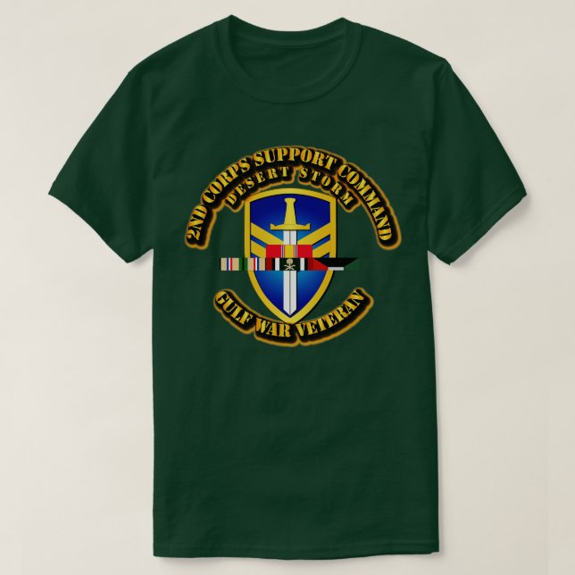 2nd Corps Support Command w DS SVC Ribbons T-Shirt (Design Front)
