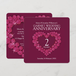 2nd garnet wedding anniversary party invites