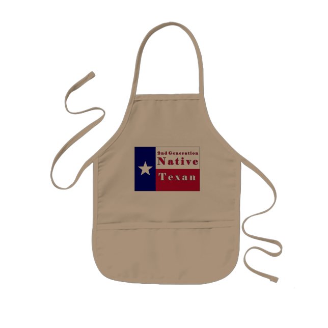 2nd Generation Native Texan Flag Kids Apron (Front)