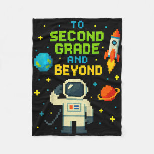 2nd Grade And Beyond Astronaut Space Boys Gamer Fi Fleece Blanket