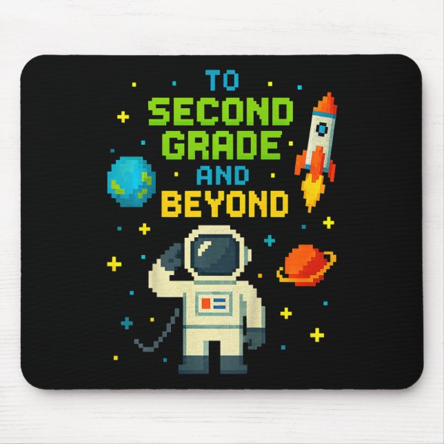 2nd Grade And Beyond Astronaut Space Boys Gamer Fi Mouse Mat (Front)