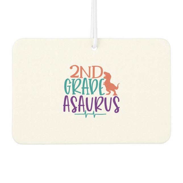 2nd grade asaurus car air freshener (Front)