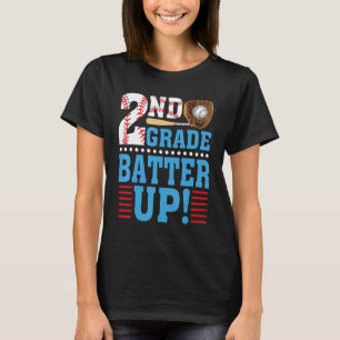 2nd Grade Back To School 2nd Grade Batter Up Baseb T-Shirt