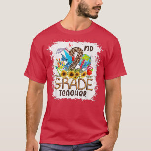 2nd Grade Back To School Leopard Print Sunflower T T-Shirt
