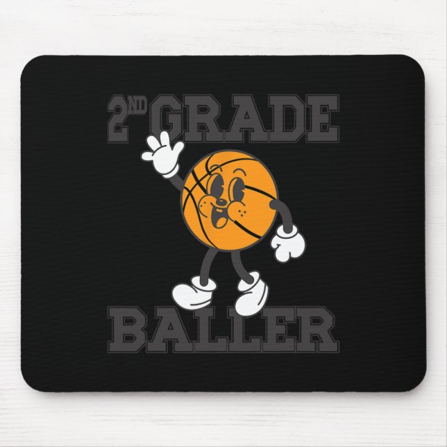 2nd Grade Baller Basketball Back to School - Kids  Mouse Mat (Front)