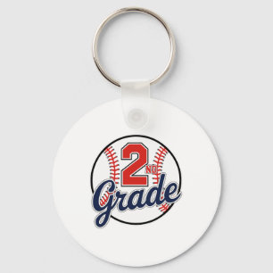 2nd Grade Baseball Back To School Baseball Player Key Ring