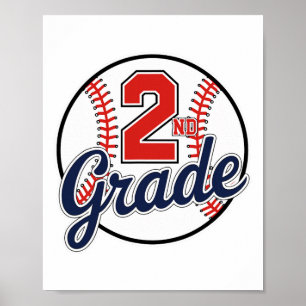 2nd Grade Baseball Back To School Baseball Player  Poster