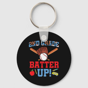 2nd Grade Baseball Player First Day Of School Key Ring