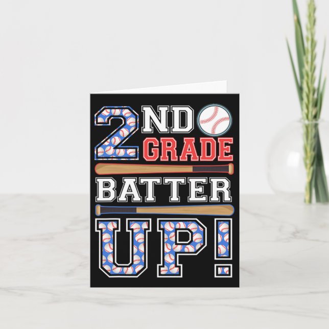 2nd Grade Batter Up Baseball-second Grade Back To  Card (Front)
