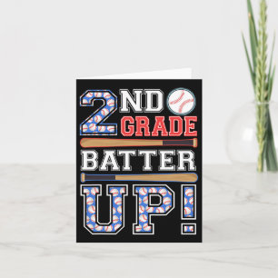 2nd Grade Batter Up Baseball-second Grade Back To  Card