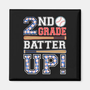 2nd Grade Batter Up Baseball-second Grade Back To Magnet