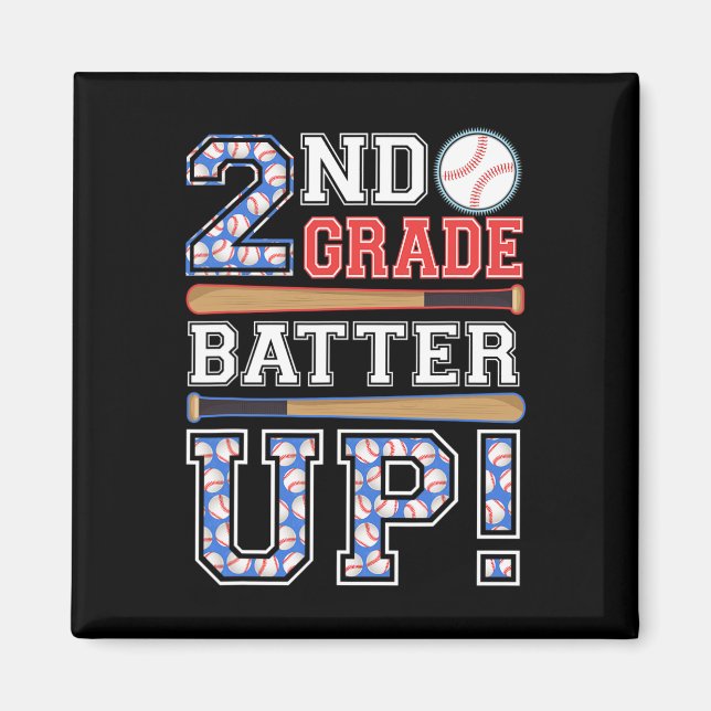 2nd Grade Batter Up Baseball-second Grade Back To  Magnet (Front)