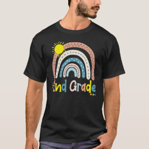 2nd Grade Boho Rainbow Teacher Student Back To Sch T-Shirt