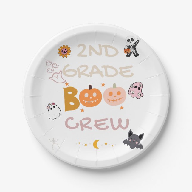 2ND GRADE BOO CREW PARTY PAPER PLATE (Front)