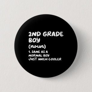 2nd Grade Boy Definition Fun Back To School Studen 6 Cm Round Badge