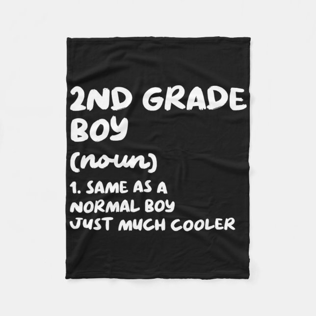 2nd Grade Boy Definition Fun Back To School Studen Fleece Blanket (Front)