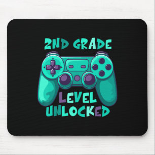 2nd Grade Boys Gamer Level Ck To School First Day Mouse Mat
