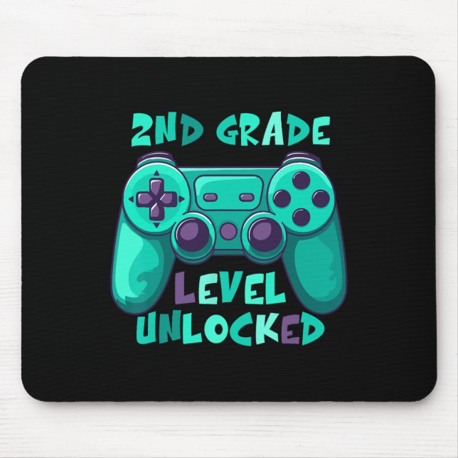 2nd Grade Boys Gamer Level Ck To School First Day  Mouse Mat (Front)