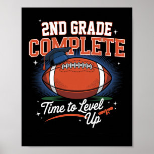 2nd Grade Complete Time To Level Up Football Last Poster